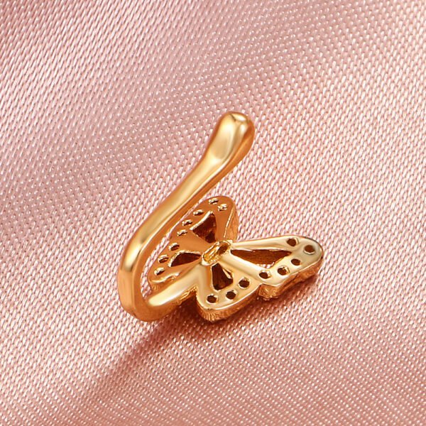 Fashionable Personality U-shaped Fake Nose Ring Diamond Butterfly - Image 2