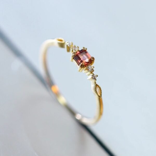 Sterling Silver Garnet Wave Ring - Image 3