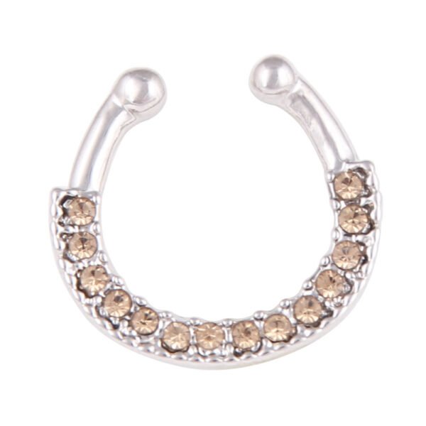 5-color Diamond U-shaped Fake Nose Ring Personality Perforation-free Nose Ring - Image 5