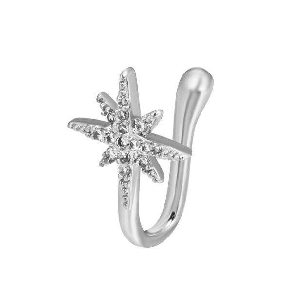 Copper Inlaid Zircon Star Love U Shaped Nose Clip - Image 2