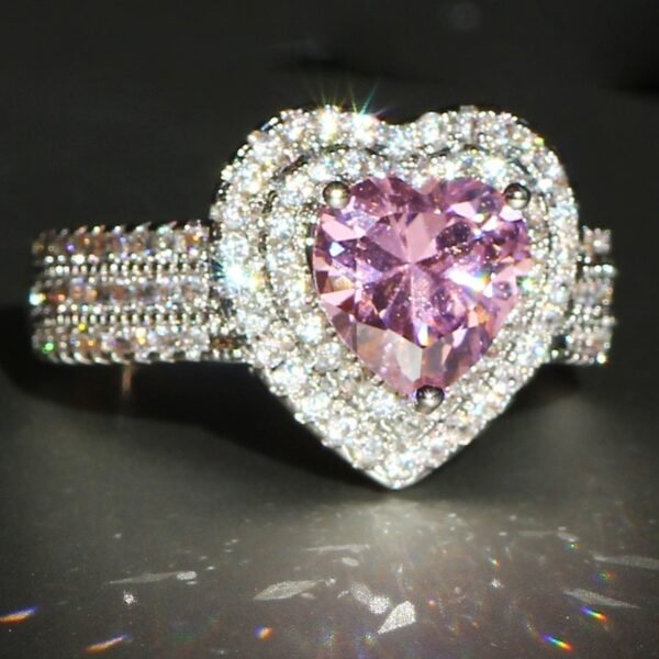 Europe And The United States New  Love Ring Electric Color Boutique Women's Ring Zircon Full Diamond Wish AliExpress Wholesale - Image 2