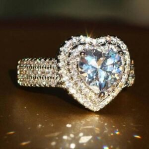Europe And The United States New  Love Ring Electric Color Boutique Women's Ring Zircon Full Diamond Wish AliExpress Wholesale