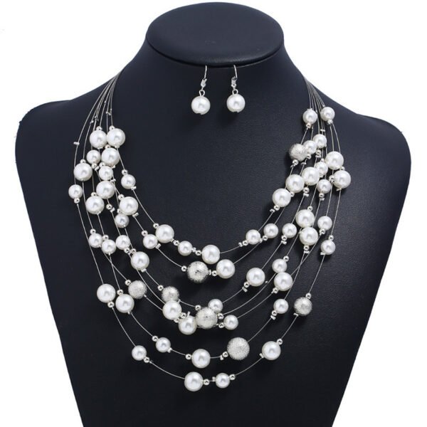Multilayer pearl necklace pendant - Image 3