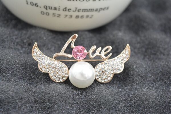 Fashion Star With Angel Wings Brooch - Image 4