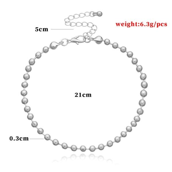 Amazon Hot Sale Round Bead Chain Anklet Women - Image 4