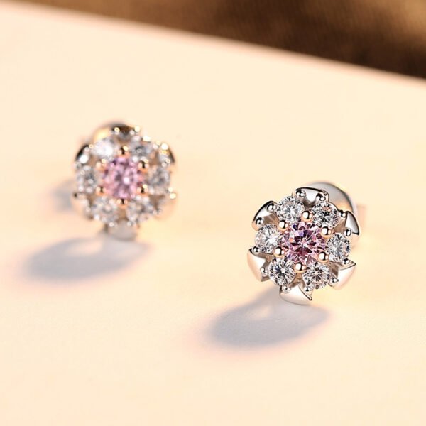 High-End Korean Two-Tone Gold Flower Bud Earrings - Image 4