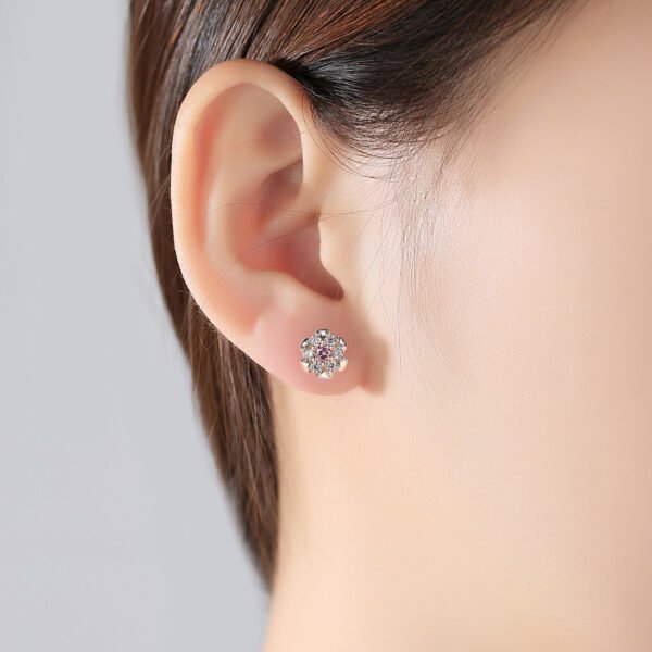 High-End Korean Two-Tone Gold Flower Bud Earrings - Image 5