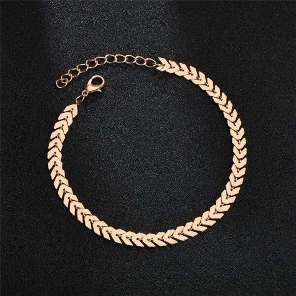 Jewelry Double Layer Fishbone Anklet Women's Beach - Image 5