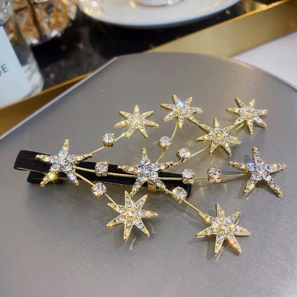 Femininity Rhinestone Star Hairpin Headwear - Image 2