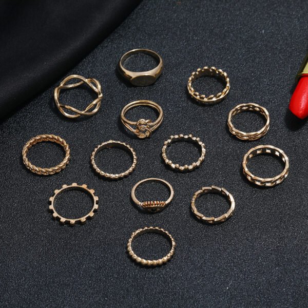 European And American Metal Hollow Ring Set - Image 5