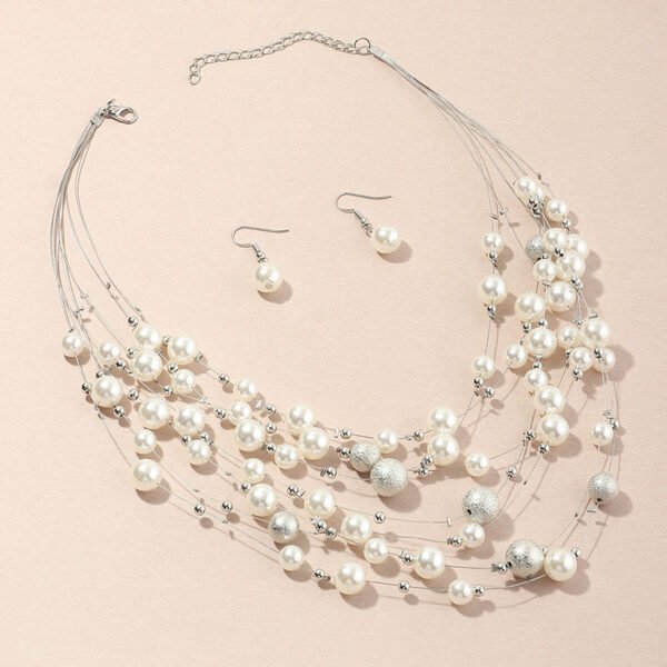 Multilayer pearl necklace pendant - Image 2