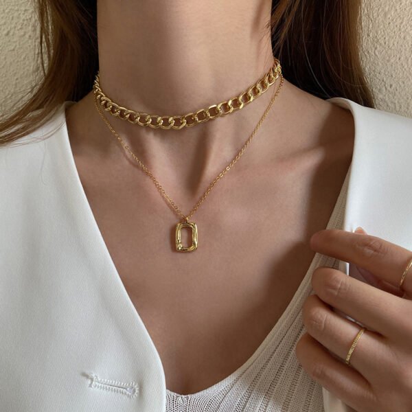 Hundred And One Geometric Oval Pendant Girls Necklace Female - Image 5