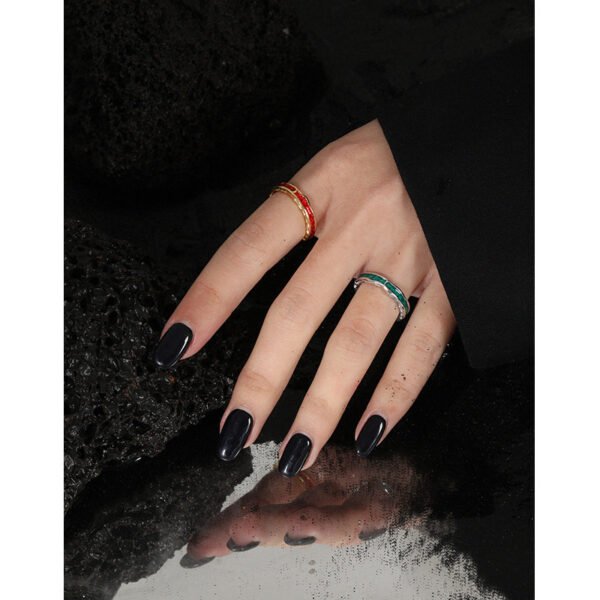 Women's Minimalist Versatile Micro Inlaid Drop Sterling Silver Fine Ring