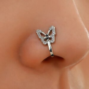 Fashionable Personality U-shaped Fake Nose Ring Diamond Butterfly