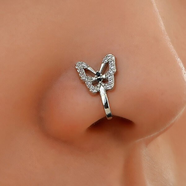 Fashionable Personality U-shaped Fake Nose Ring Diamond Butterfly
