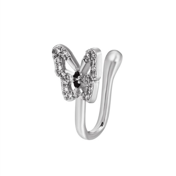 Fashionable Personality U-shaped Fake Nose Ring Diamond Butterfly - Image 8