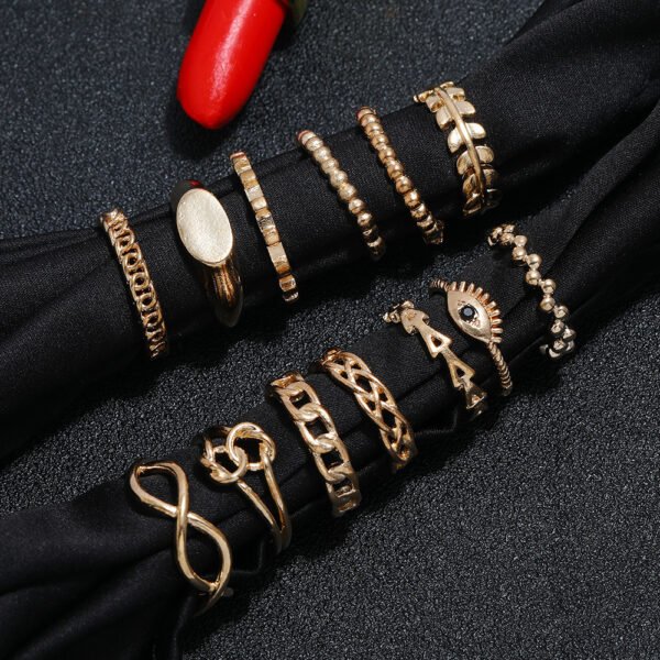 European And American Metal Hollow Ring Set - Image 2