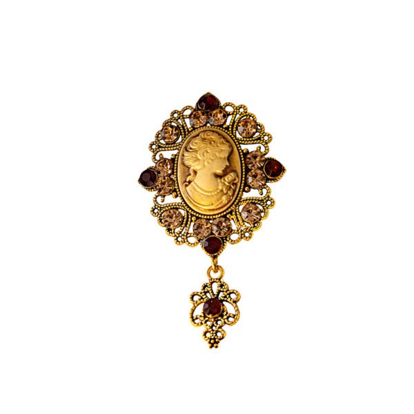 Medieval Beauty Head Brooch Retro Court - Image 5
