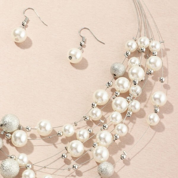 Multilayer pearl necklace pendant - Image 6