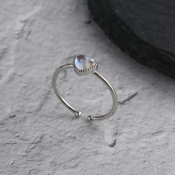 Aurora Moonstone Love Heart-shaped Ring - Image 4