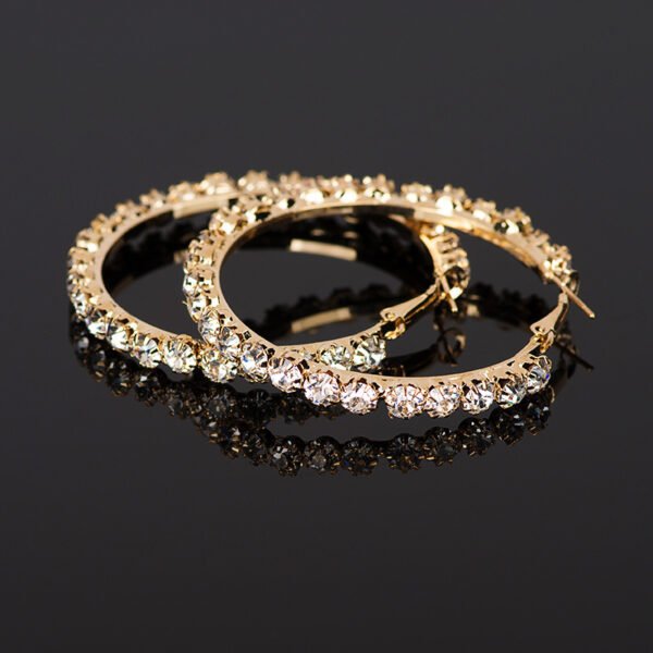Popular Geometric Single Row Diamond Rhinestone Ear Ring - Image 5