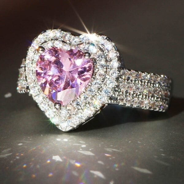 Europe And The United States New  Love Ring Electric Color Boutique Women's Ring Zircon Full Diamond Wish AliExpress Wholesale - Image 4
