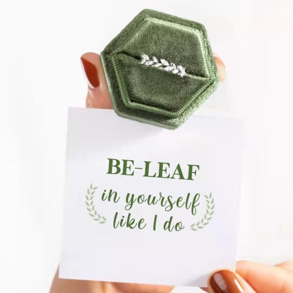 Simple And Beautiful S925 Silver Fashion Leaf Zircon Ring Female - Image 4