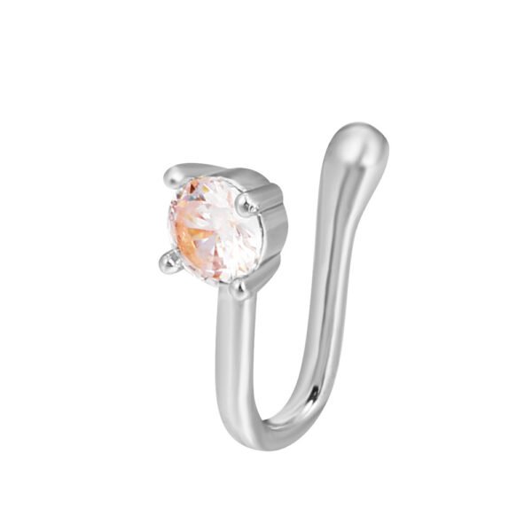 Copper Inlaid Zircon Star Love U Shaped Nose Clip - Image 4