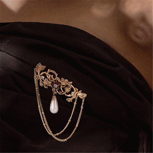 Special-interest Design Chain Tassel Pin Water Drop Pearl Accessories - Image 8