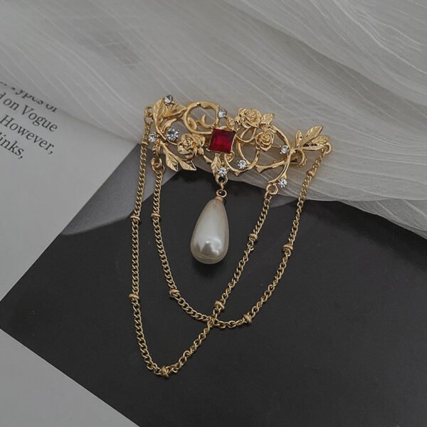 Special-interest Design Chain Tassel Pin Water Drop Pearl Accessories - Image 2