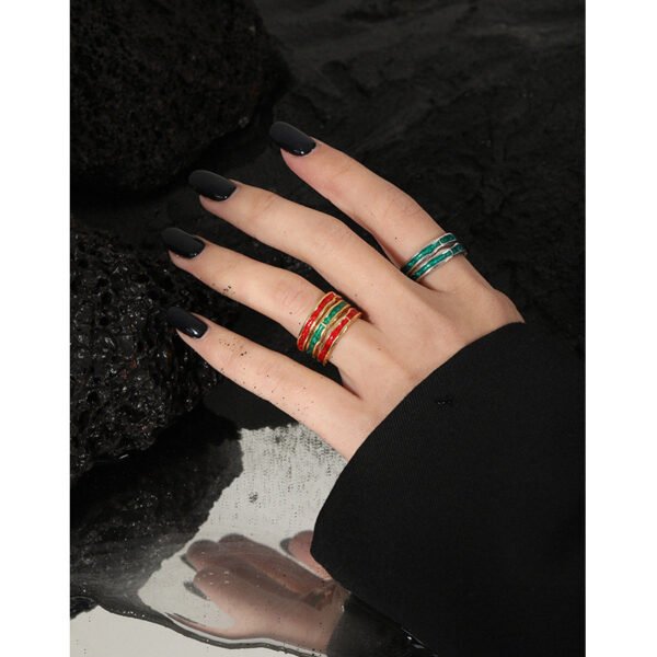 Women's Minimalist Versatile Micro Inlaid Drop Sterling Silver Fine Ring - Image 3
