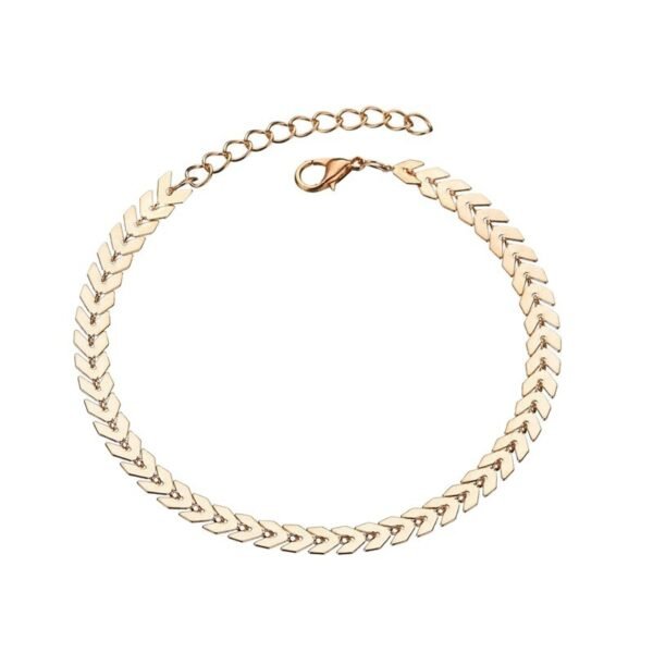 Jewelry Double Layer Fishbone Anklet Women's Beach - Image 3