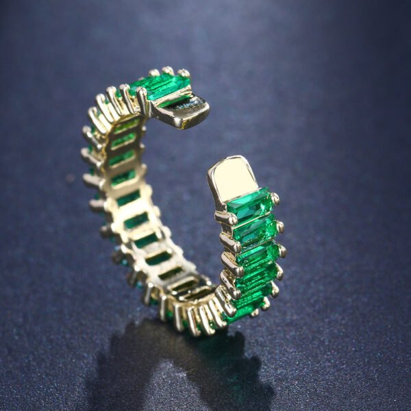 Fashion Emerald Open Zircon Ring Socialite Temperament Party Decorations - Image 9