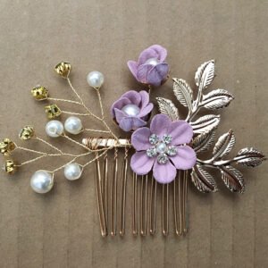 Blue White Purple Color Flower Hair Comb