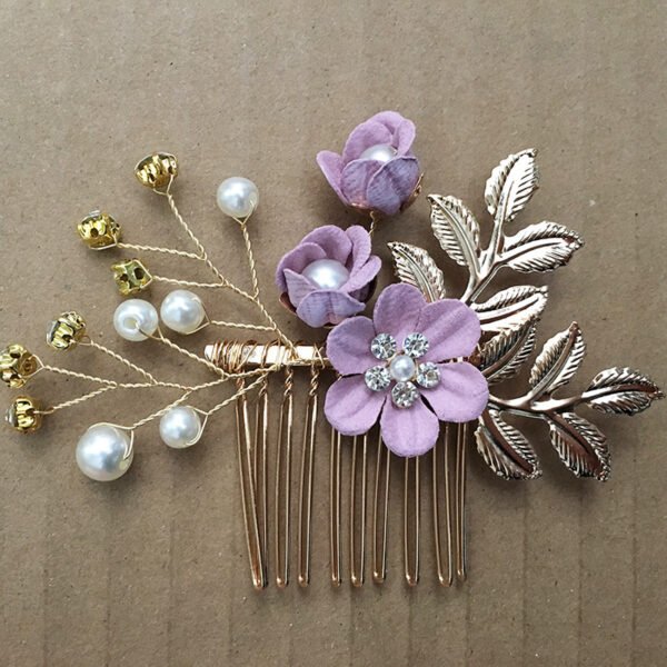 Blue White Purple Color Flower Hair Comb