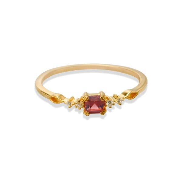 Sterling Silver Garnet Wave Ring - Image 2