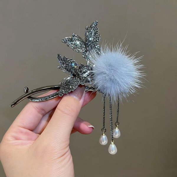 Women's Tassel Rhinestone Butterfly Twist Clip - Image 3
