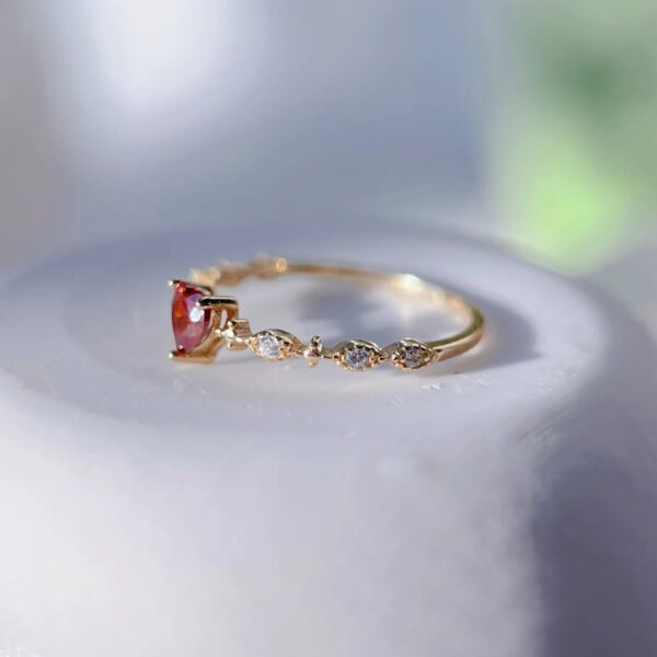Fashion Love Ruby Rhinestone Zircon Ring - Image 9