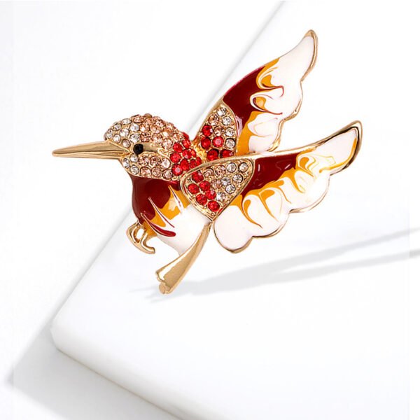 Fashion Women's Colorful Hummingbird Paint Brooch - Image 2