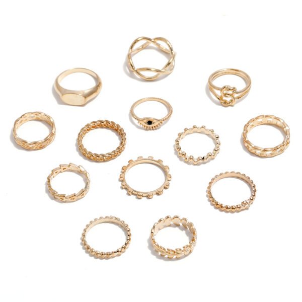European And American Metal Hollow Ring Set - Image 4