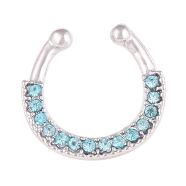 5-color Diamond U-shaped Fake Nose Ring Personality Perforation-free Nose Ring - Image 9