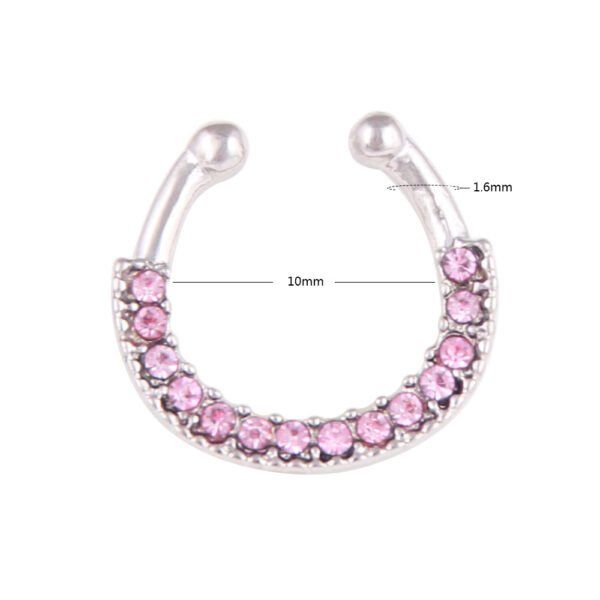 5-color Diamond U-shaped Fake Nose Ring Personality Perforation-free Nose Ring - Image 10