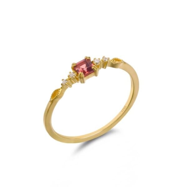 Sterling Silver Garnet Wave Ring - Image 5