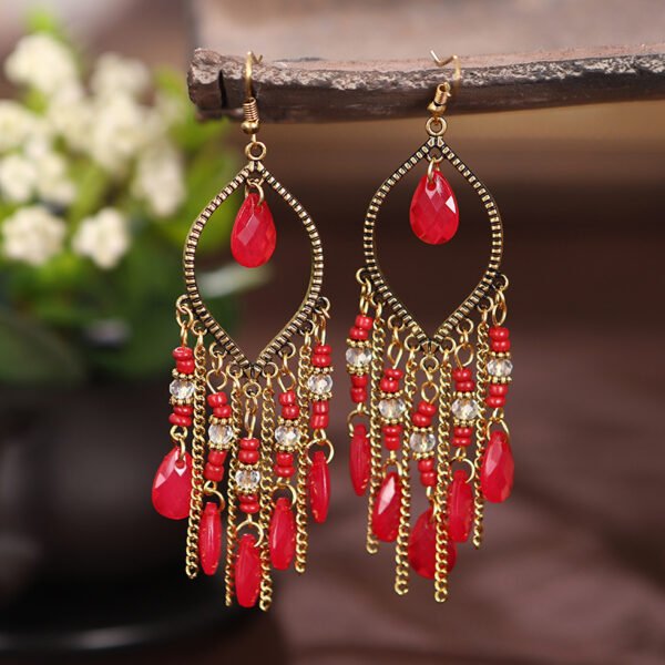 Vintage Water Drop Bohemian Chain Earrings - Image 2