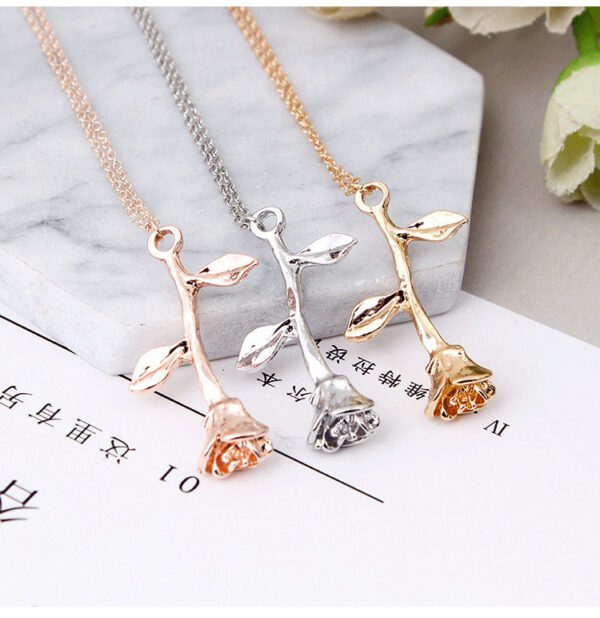 Pink gold rose color pendant necklace - Image 2