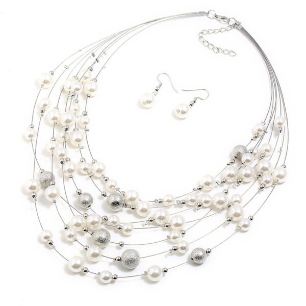 Multilayer pearl necklace pendant - Image 4