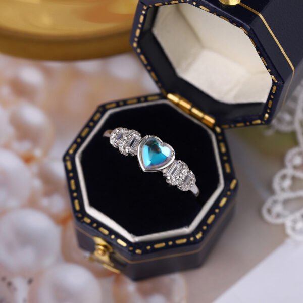 Love Heart-shaped Ring Women's Exquisite Index Finger Ins Cold Wind S925 Sterling Silver Ring - Image 10