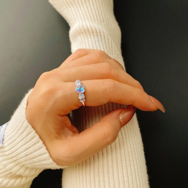 Love Heart-shaped Ring Women's Exquisite Index Finger Ins Cold Wind S925 Sterling Silver Ring - Image 7