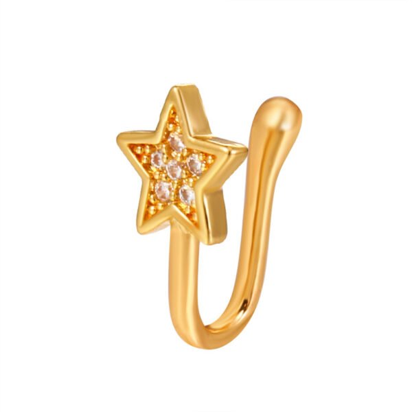 Fashionable Personality U-shaped Fake Nose Ring Diamond Butterfly - Image 7