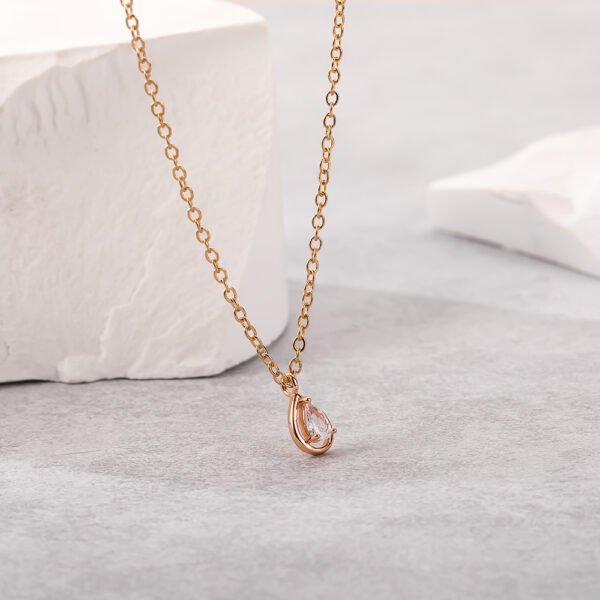 Necklace Drop Shape Rhinestone Small Pendant Necklace Neck Accessories - Image 3